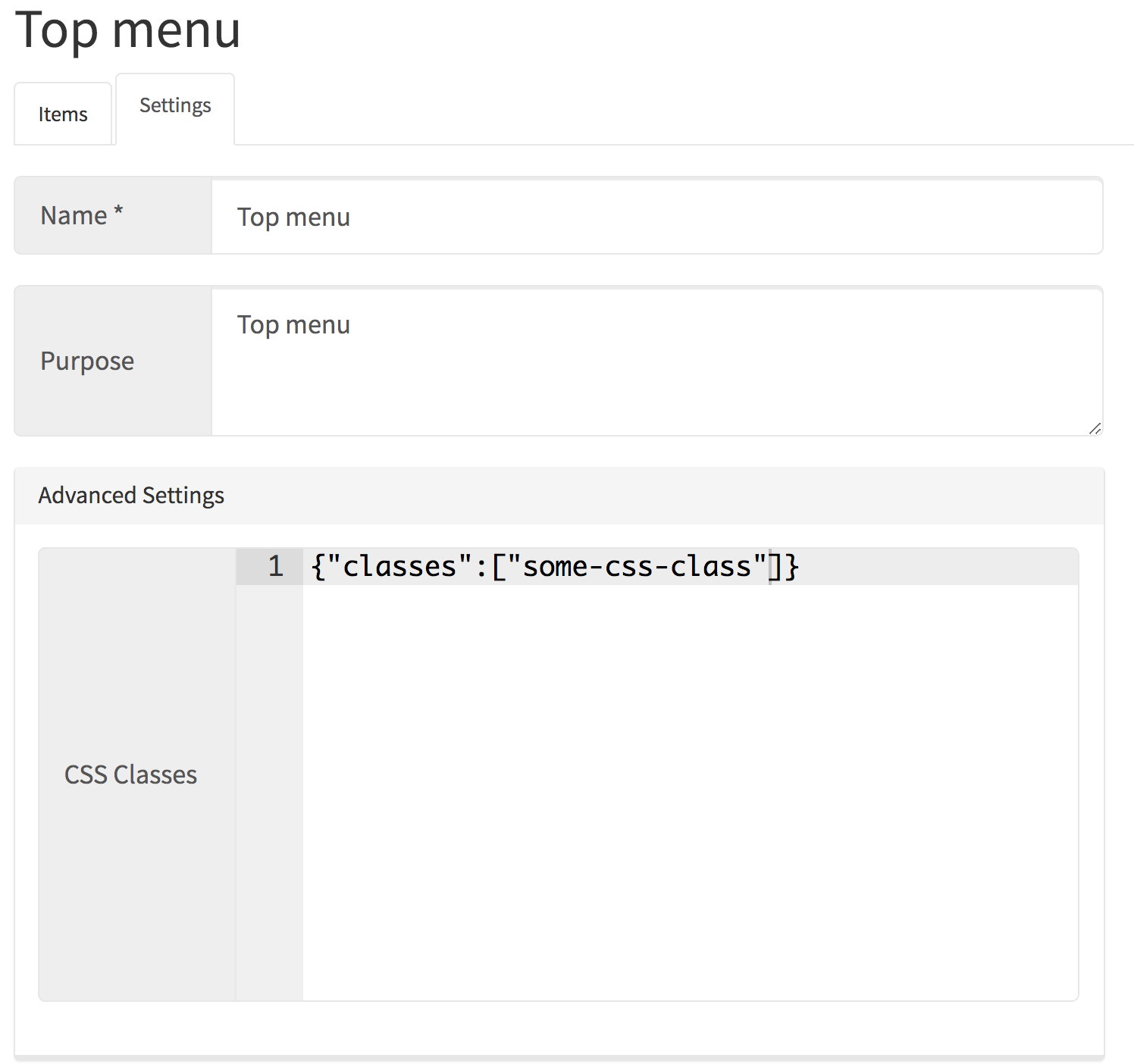 Ability to set CSS class per menu item.