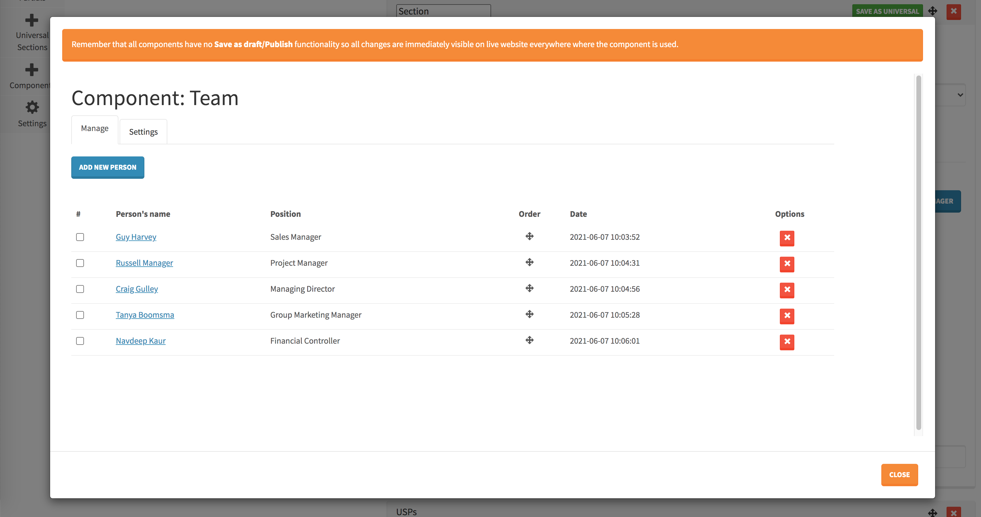 Microcomponent: custom component popup example