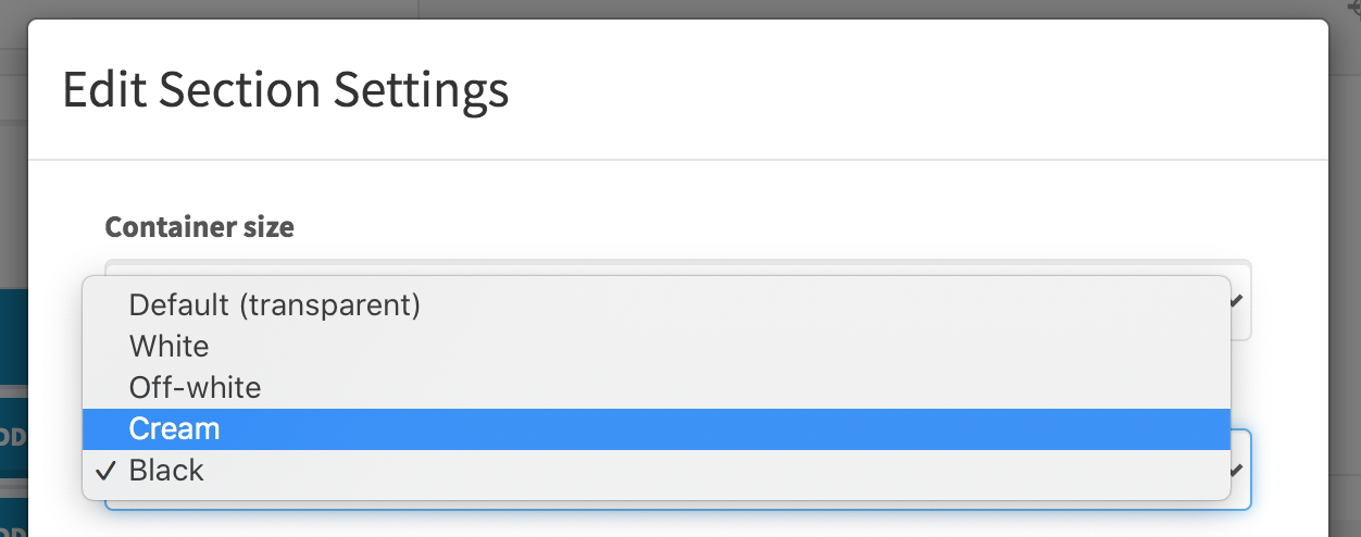 Colour selection in Alfred - example